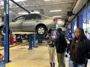 Alachua, Levy and Putnam County High School High Tech students and the team from the Center for Independent Living of North Central Florida learn about career opportunities in fields like cosmetology, automotive services, nursery management, and confectionery from tours provided by FCTC First Coast Technical College and Whetstone Chocolates.